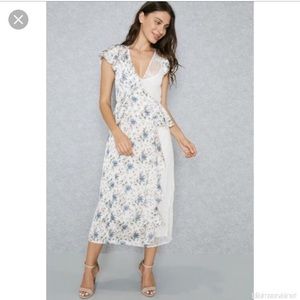 Topshop Lace & Floral Midi Dress